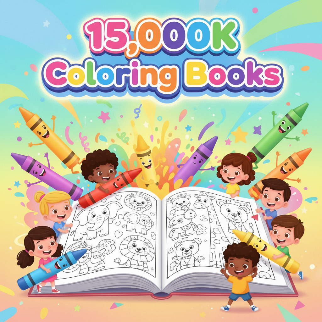 15,000K Coloring Books of all different styles