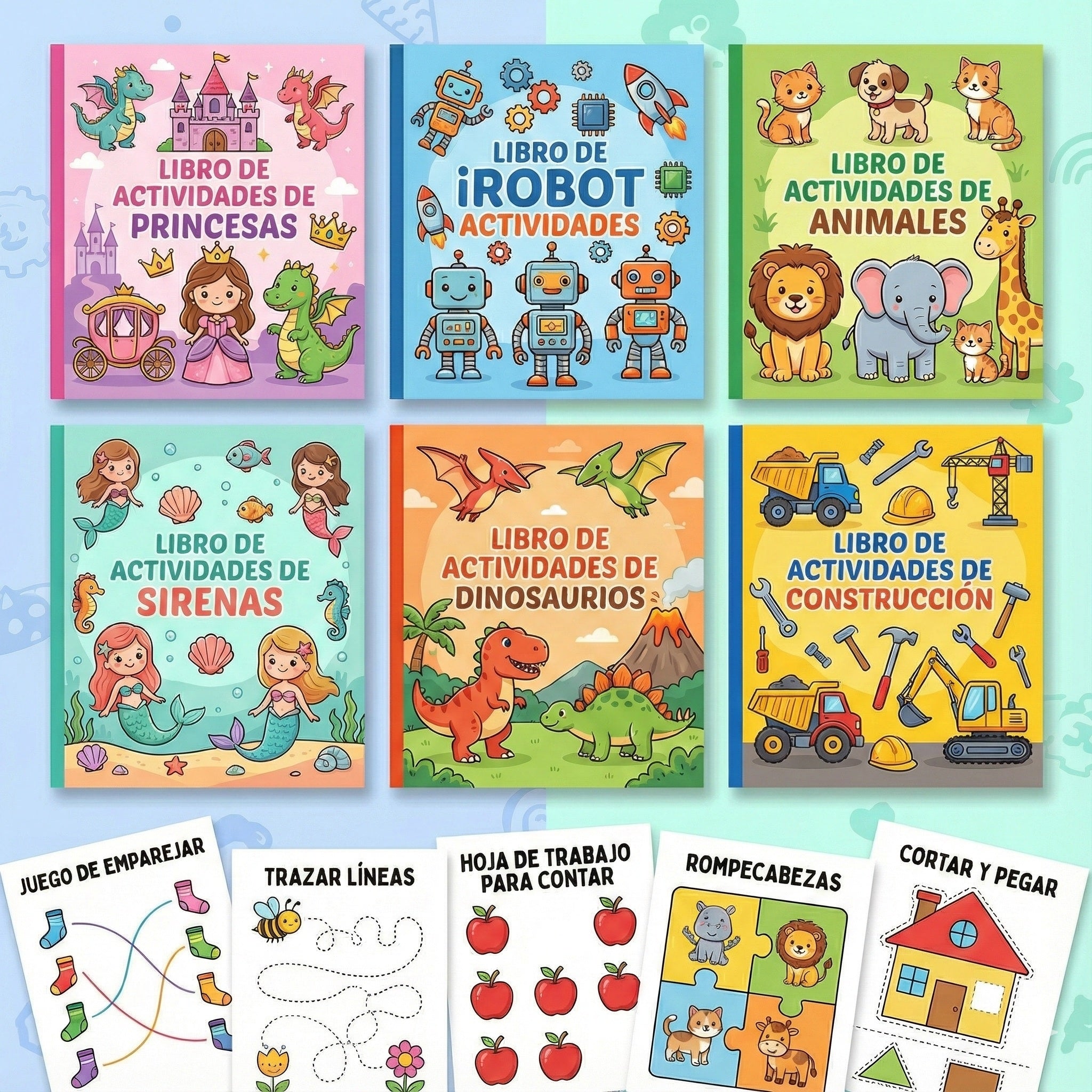 Paquete de Libros de Actividades para Niños: Diversión Editable para Niños