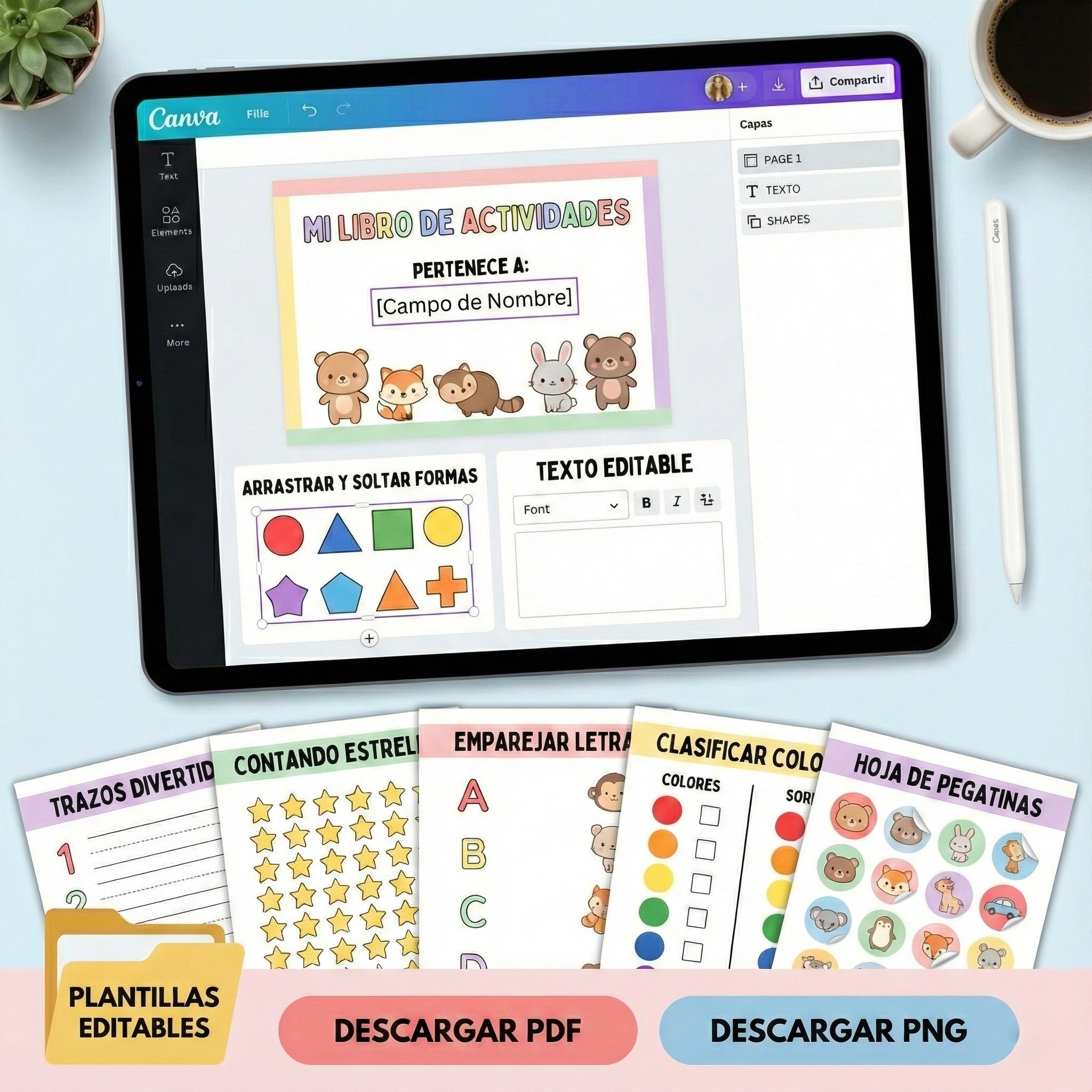 Paquete de Libros de Actividades para Niños: Diversión Editable para Niños