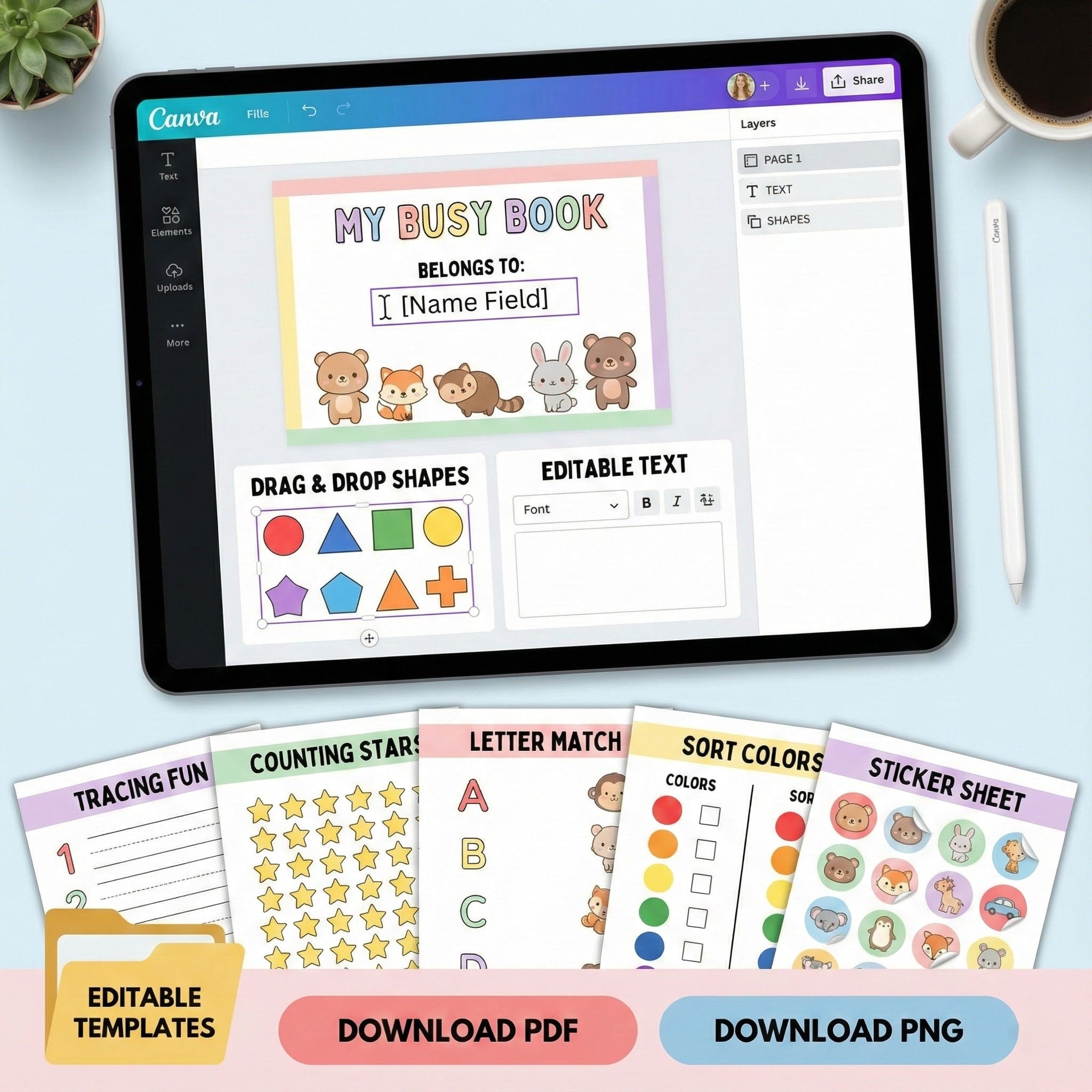 Children’s Activity Book Package: Editable Fun for Kids