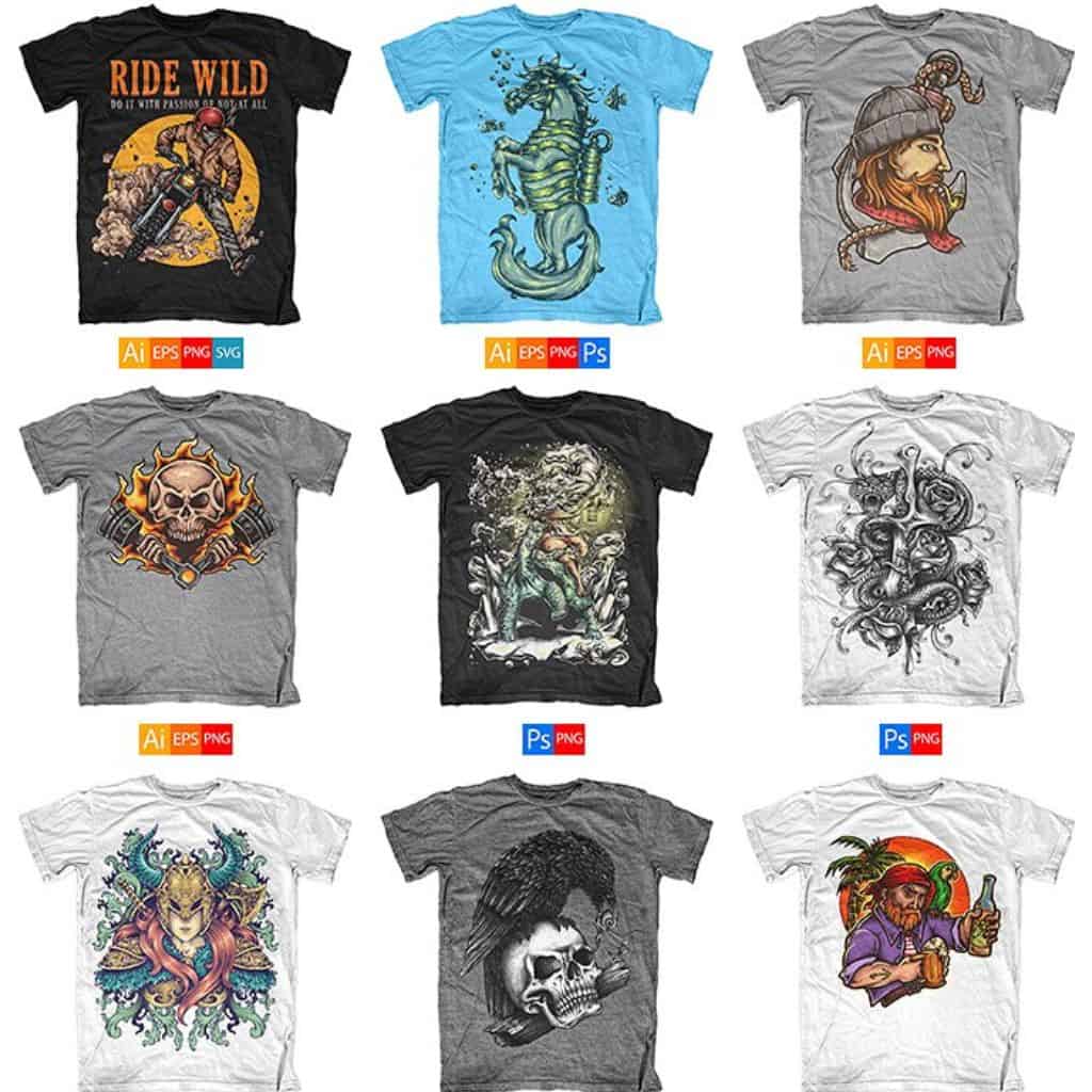 72,000+ Diseños Premium para Camisetas - Paquete Completo