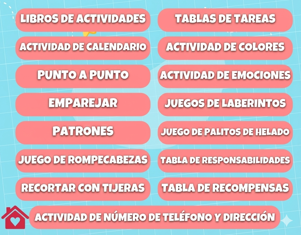 PAQUETE EDUCATIVO PARA NIÑOS: Más de 30 Categorías de Actividades de Aprendizaje Imprimibles