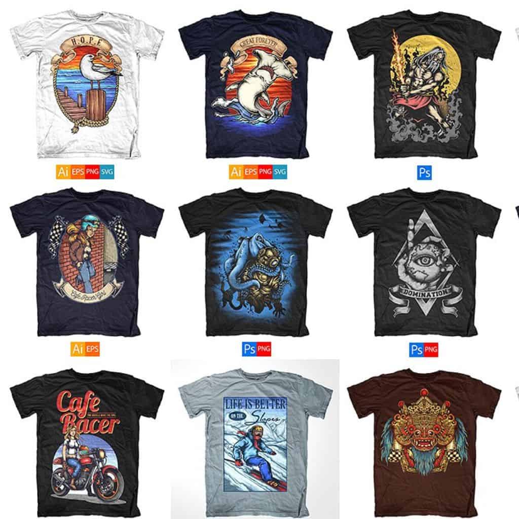 72,000+ Diseños Premium para Camisetas - Paquete Completo
