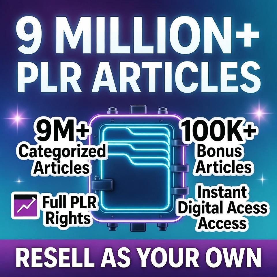 9 Million PLR Articles for Every Niche