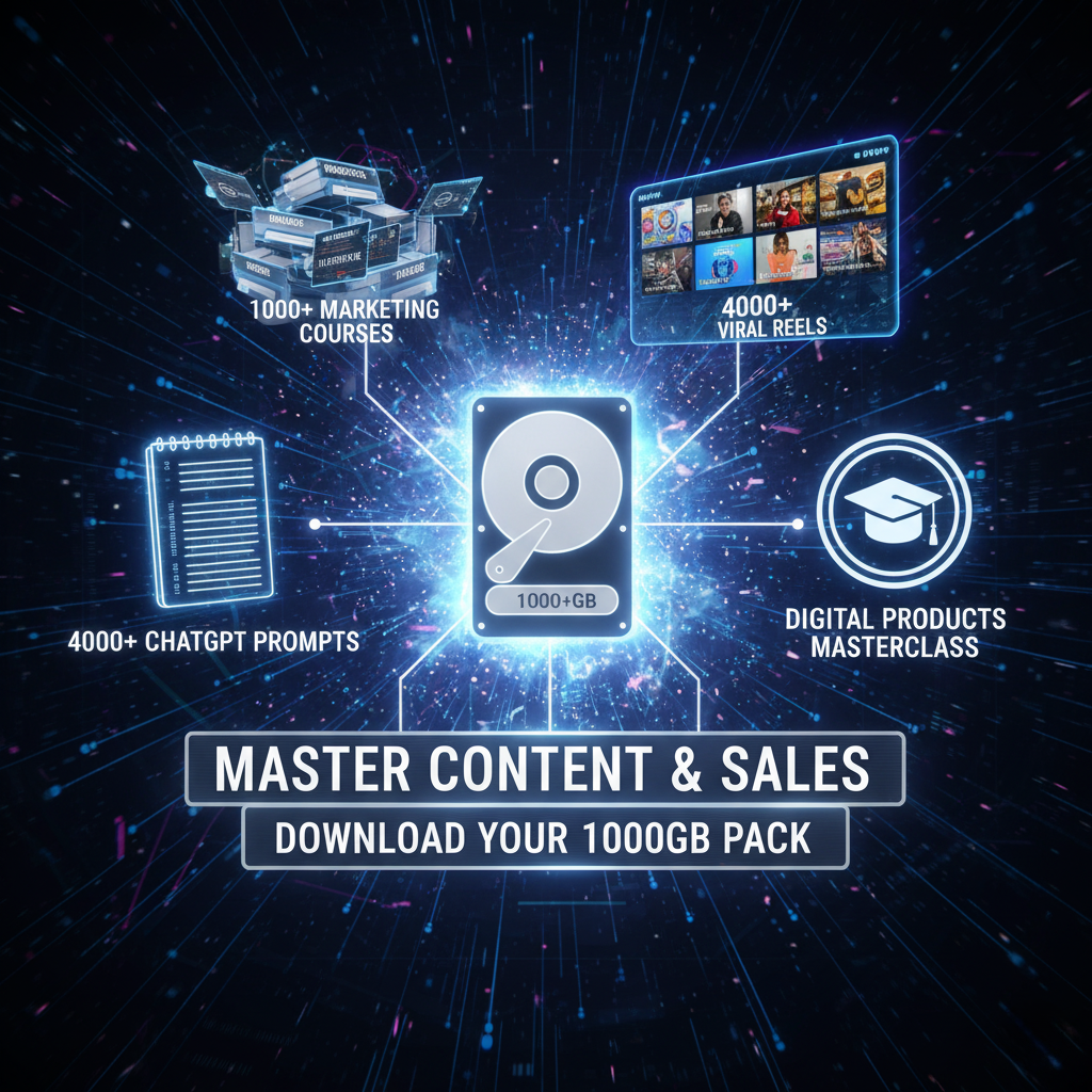 Mega Pack of 1,000+ GB of Digital Products and Resources