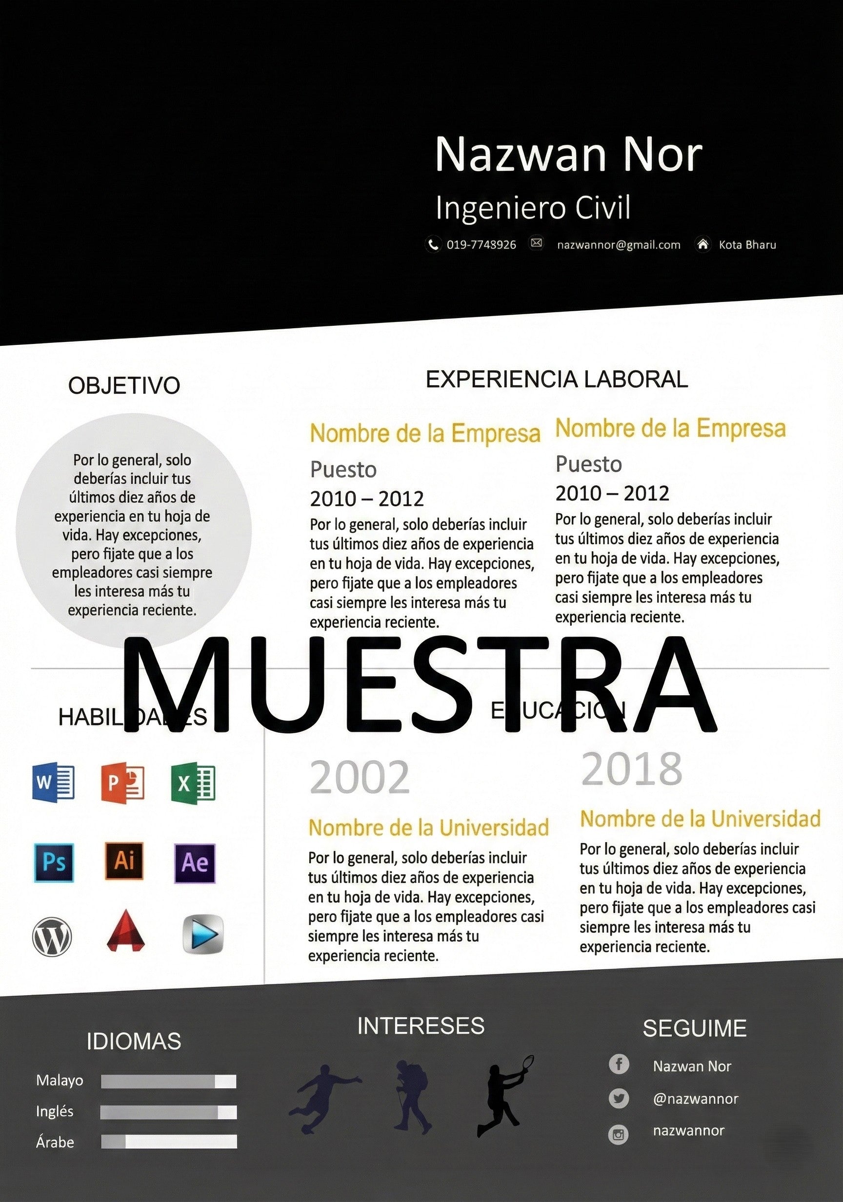 170 Plantillas Profesionales de Currículum / CV