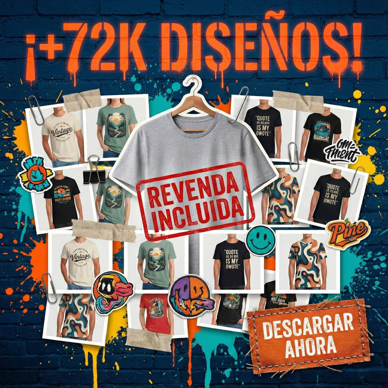 72,000+ Diseños Premium de Camisetas – Paquete Completo