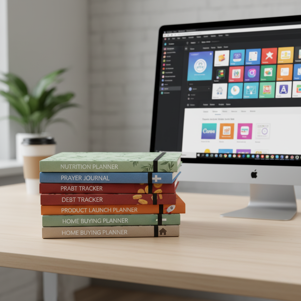 50-in-1 Planner and Journal Templates in Canva (Fully Editable PLR)