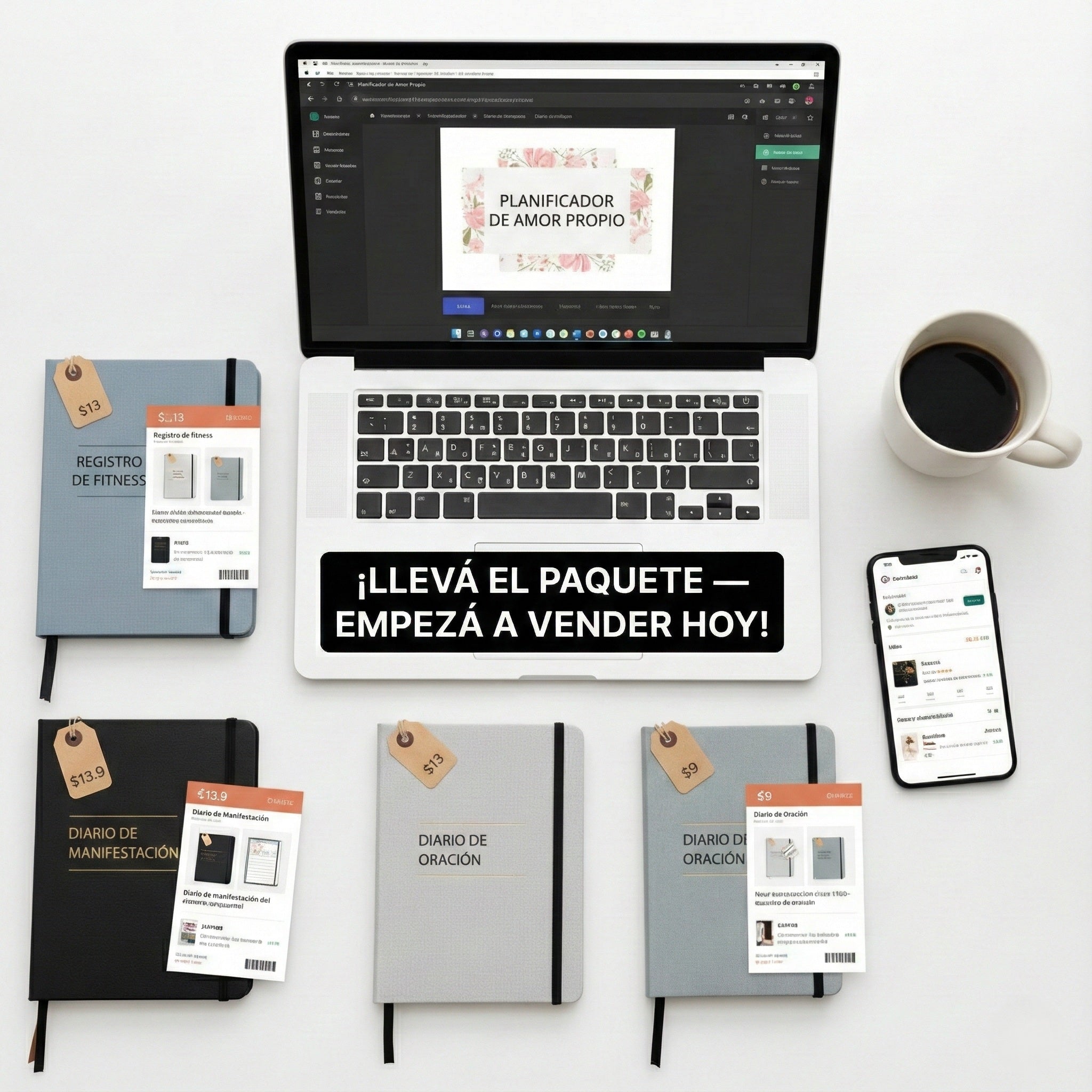 50-en-1 de Plantillas de Planificador y Diario en Canva (PLR Completamente Editable)