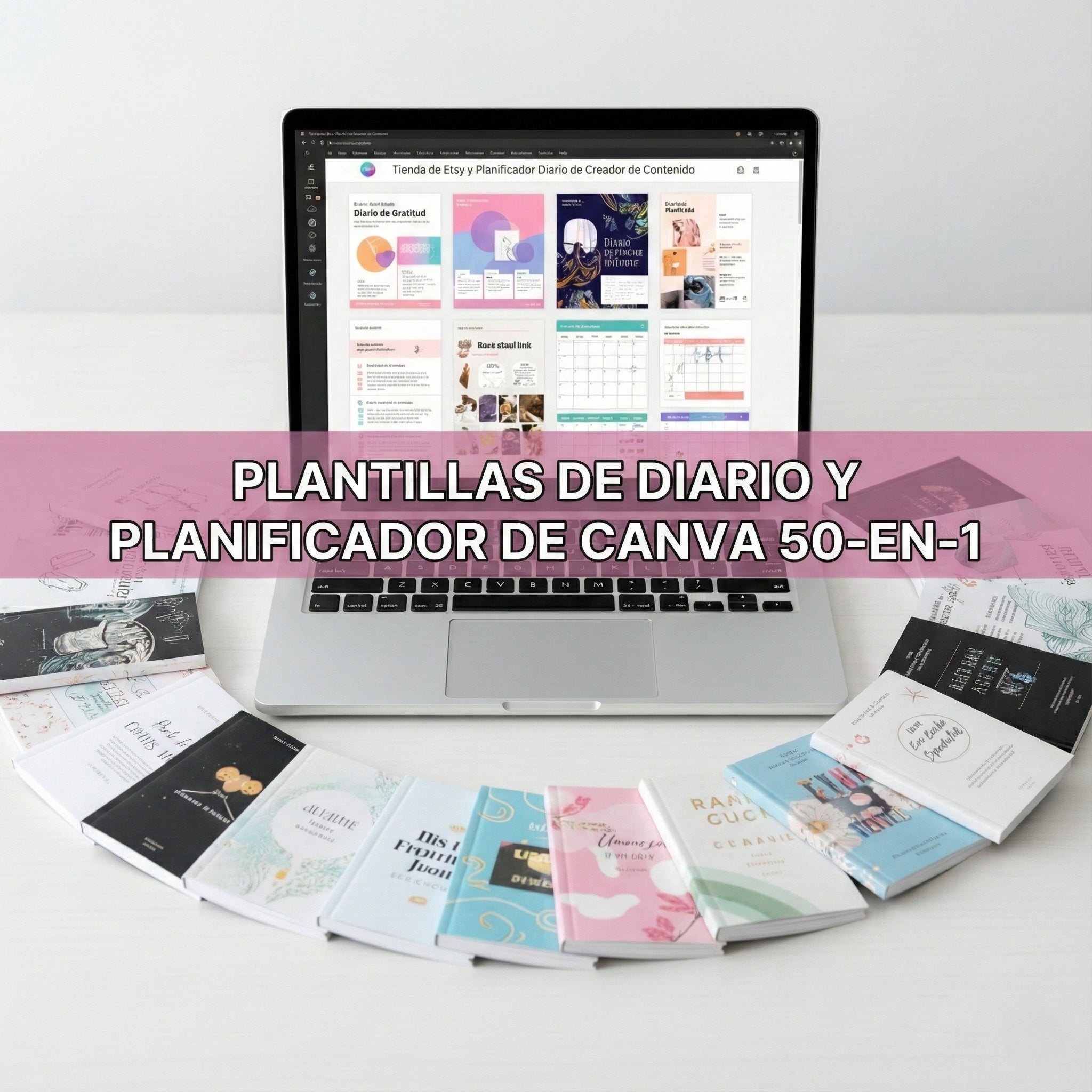 50-en-1 de Plantillas de Planificador y Diario en Canva (PLR Completamente Editable)