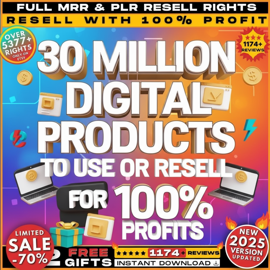 30 Million+ PLR and MRR Products for Passive Income
