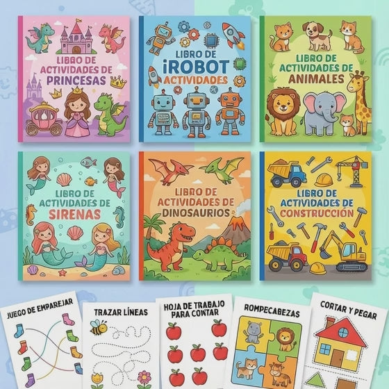 Paquete de Libros de Actividades para Niños: Diversión Editable para Niños